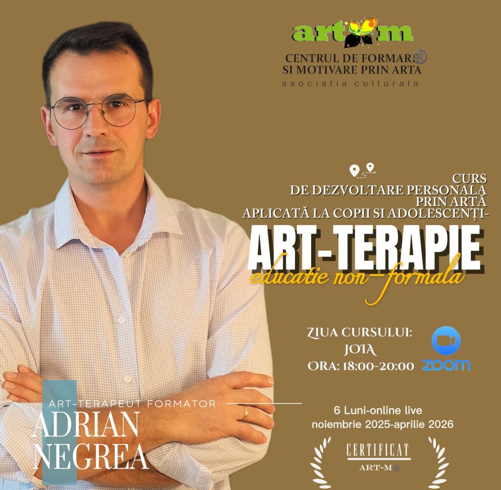 Deschise înscrierile! Curs ART-TERAPIA CENTRATĂ PE COPII ȘI ADOLESCENȚI
