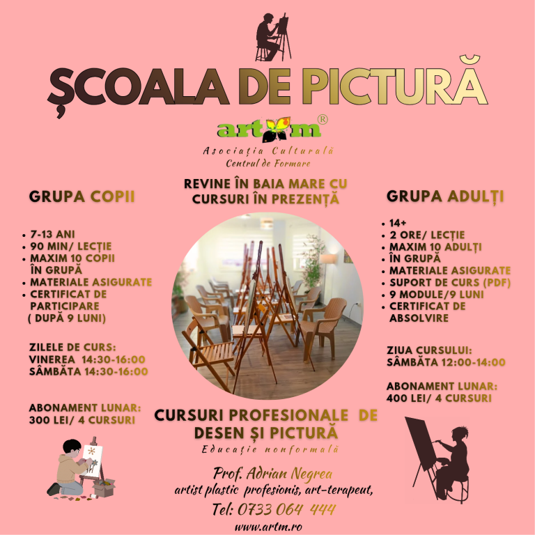 Revenim cu CURSURILE DE PICTURA IN BAIA MARE, 6 martie 2026