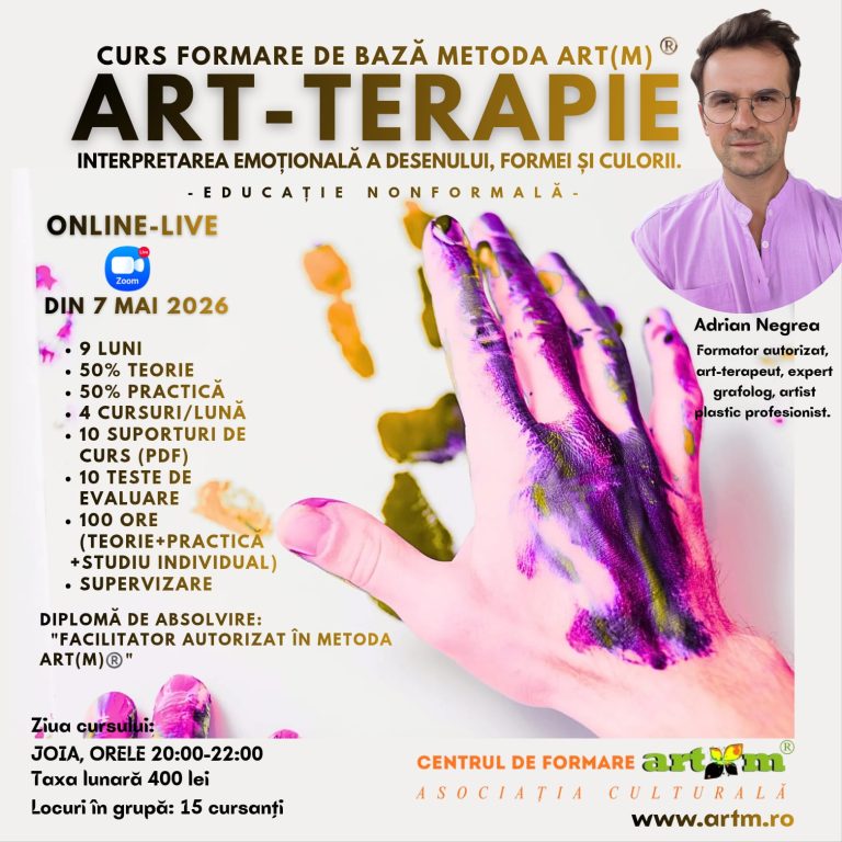 Deschise înscrierile! Formare de Bază în METODA ART(M) în ART-TERAPIE.